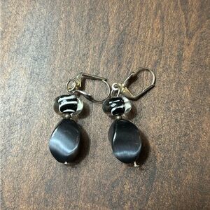 Elegant Black and Silver Earrings